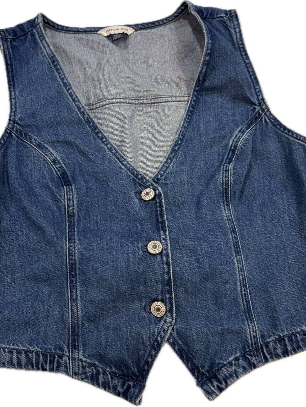 American Eagle Outfitters Light Blue Denim Vest